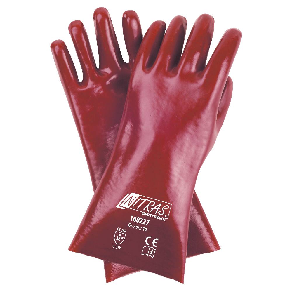 NITRAS 160227 PVC-Handschuhe, vollbeschichtet, Länge 27 cm